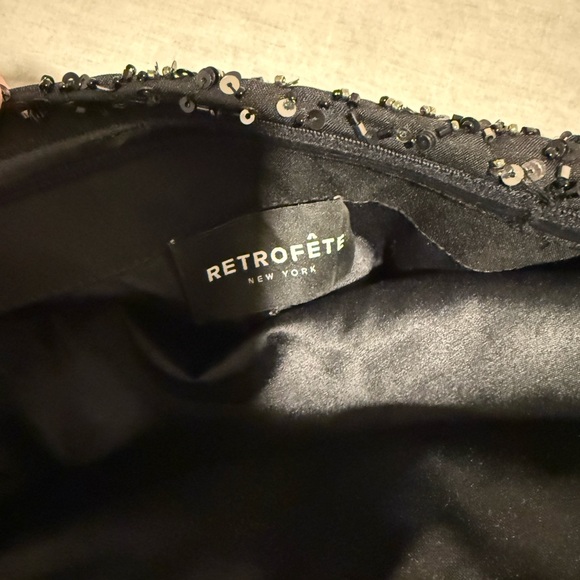 Retrofete Merit Black Sequin Strapless Dress - Picture 3 of 4